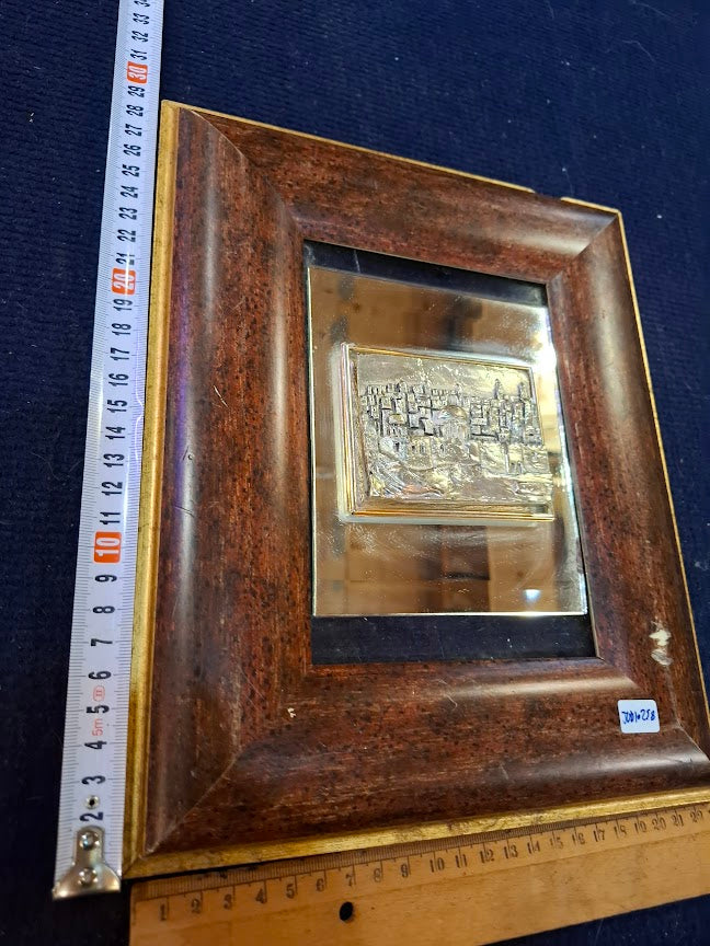 Judaica plaque by Saad artist 925 sterling silver - Old City Jerusalem [JUD10258]