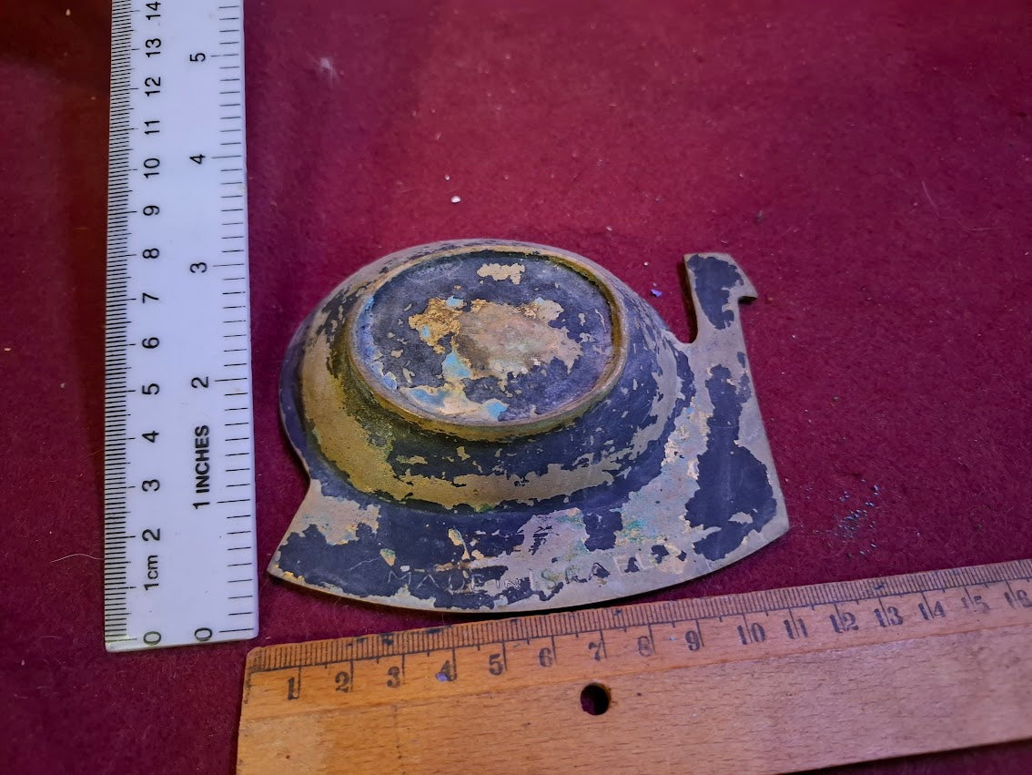 Metal ashtray , Israel's 10th anniversary - Rare [ISR10341]