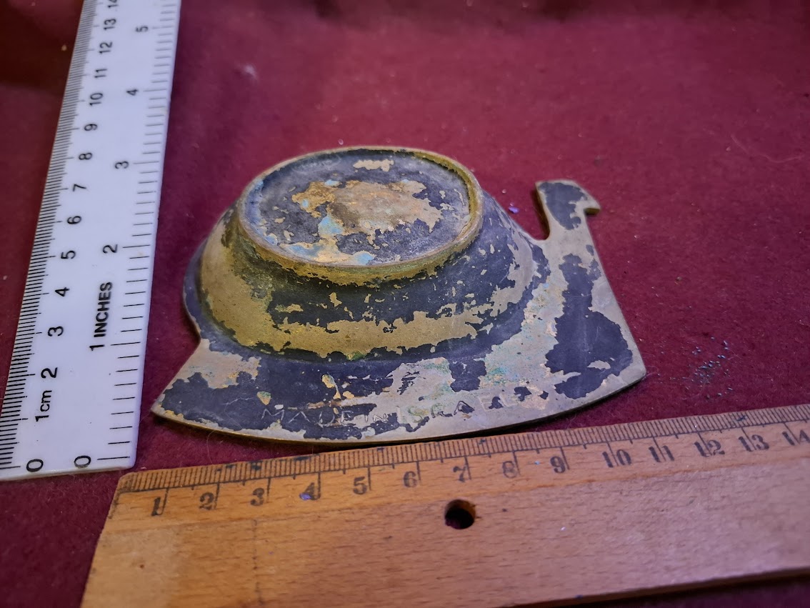 Metal ashtray , Israel's 10th anniversary - Rare [ISR10341]