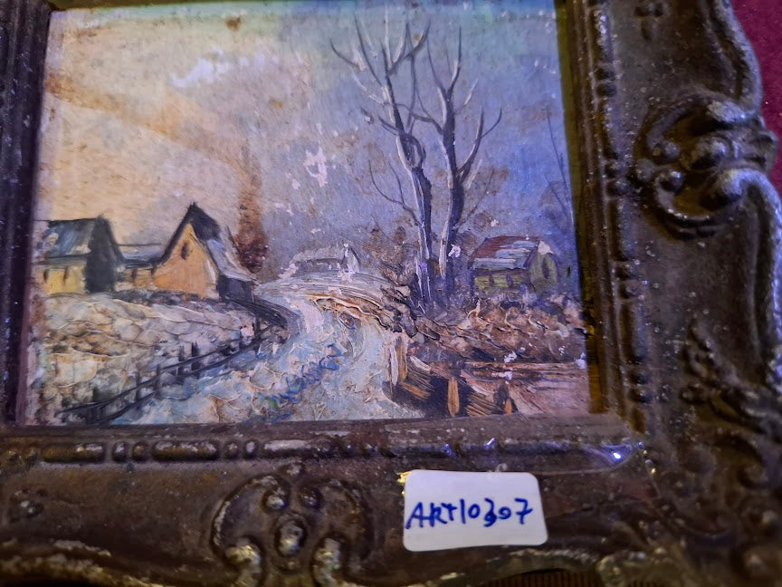 Old painting in a metal decorative frame [ART10307]