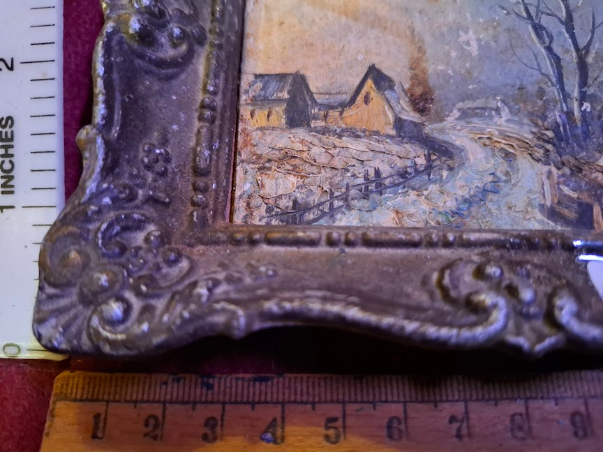 Old painting in a metal decorative frame [ART10307]
