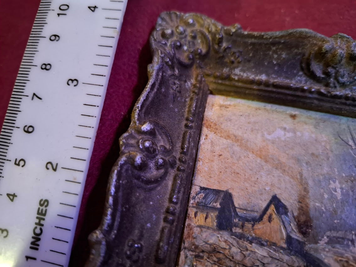 Old painting in a metal decorative frame [ART10307]
