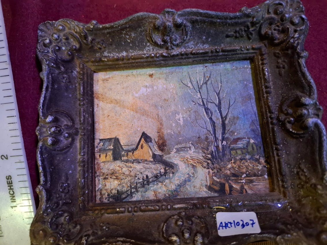 Old painting in a metal decorative frame [ART10307]