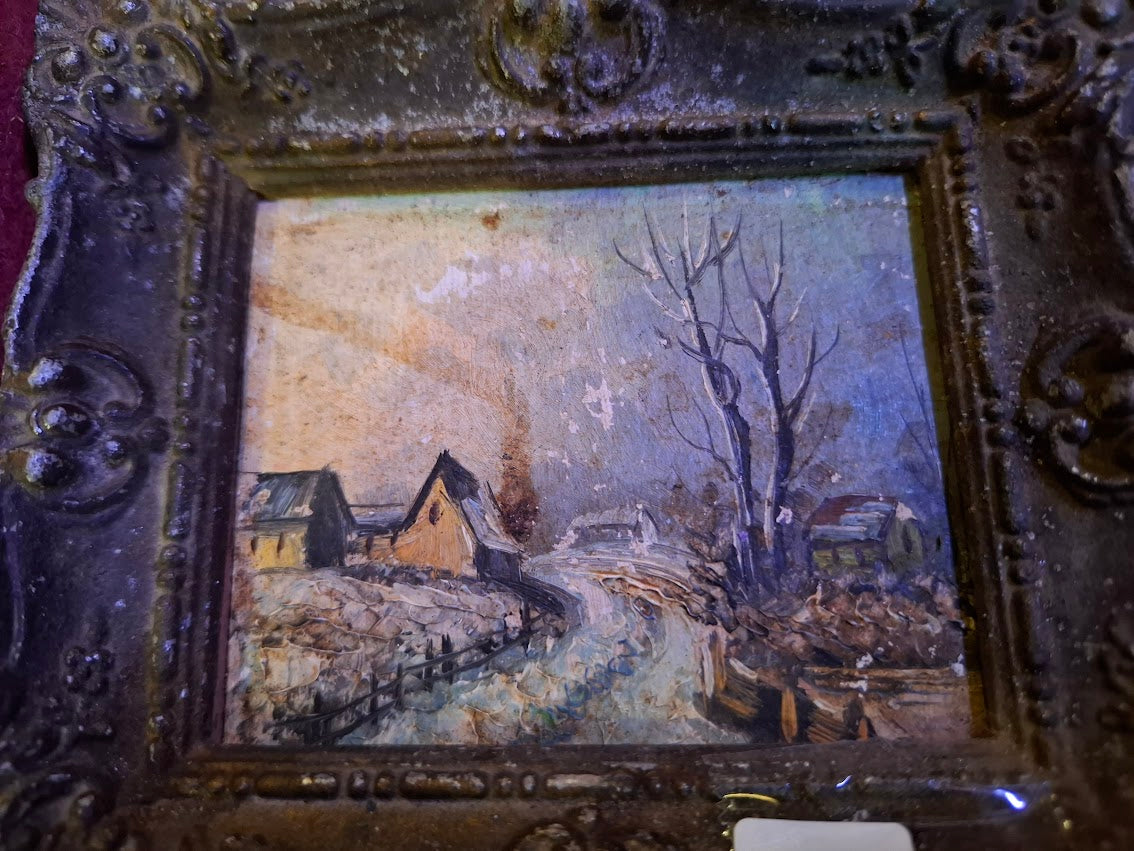 Old painting in a metal decorative frame [ART10307]