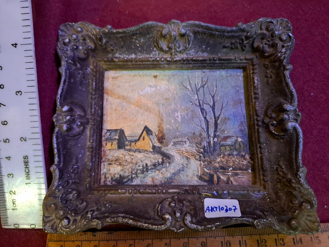 Old painting in a metal decorative frame [ART10307]