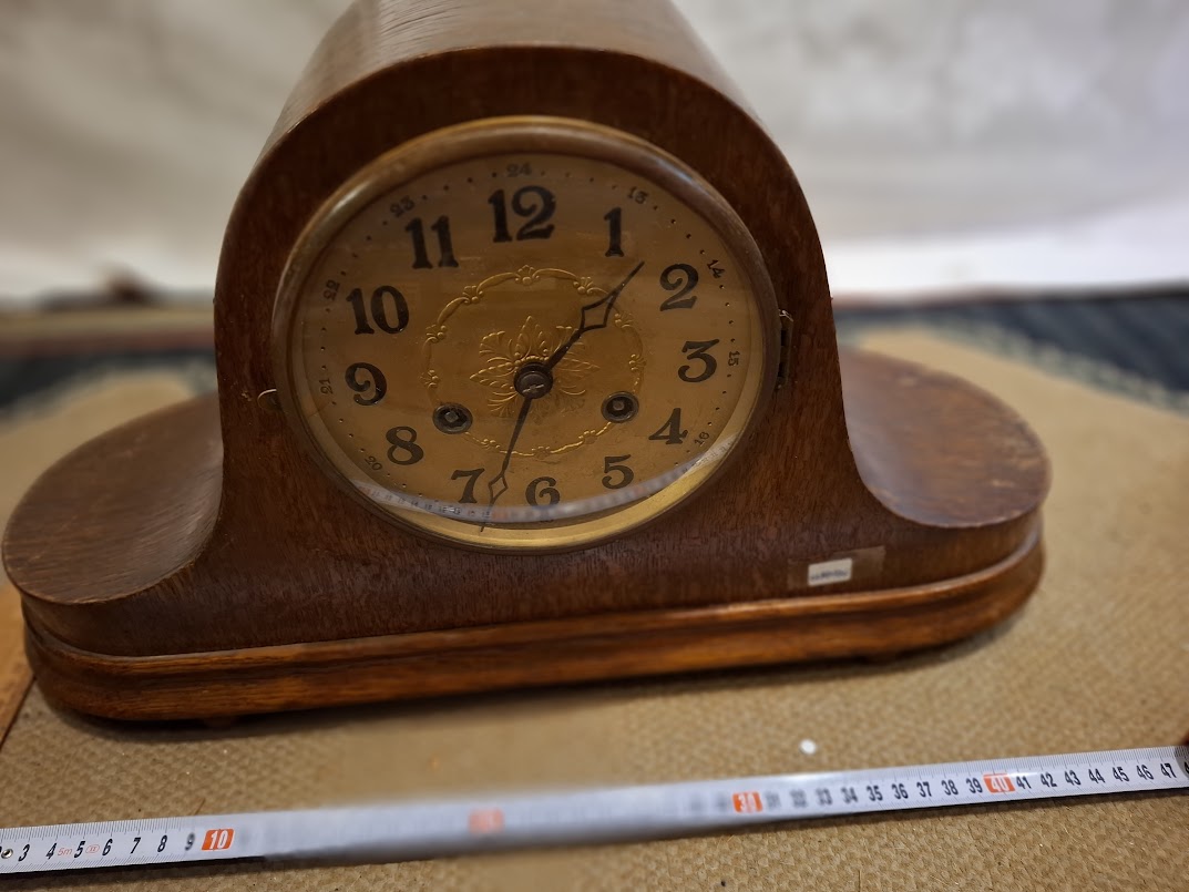 Antique wooden mechanical desk clock [CLK10376] *for Israel local market only*