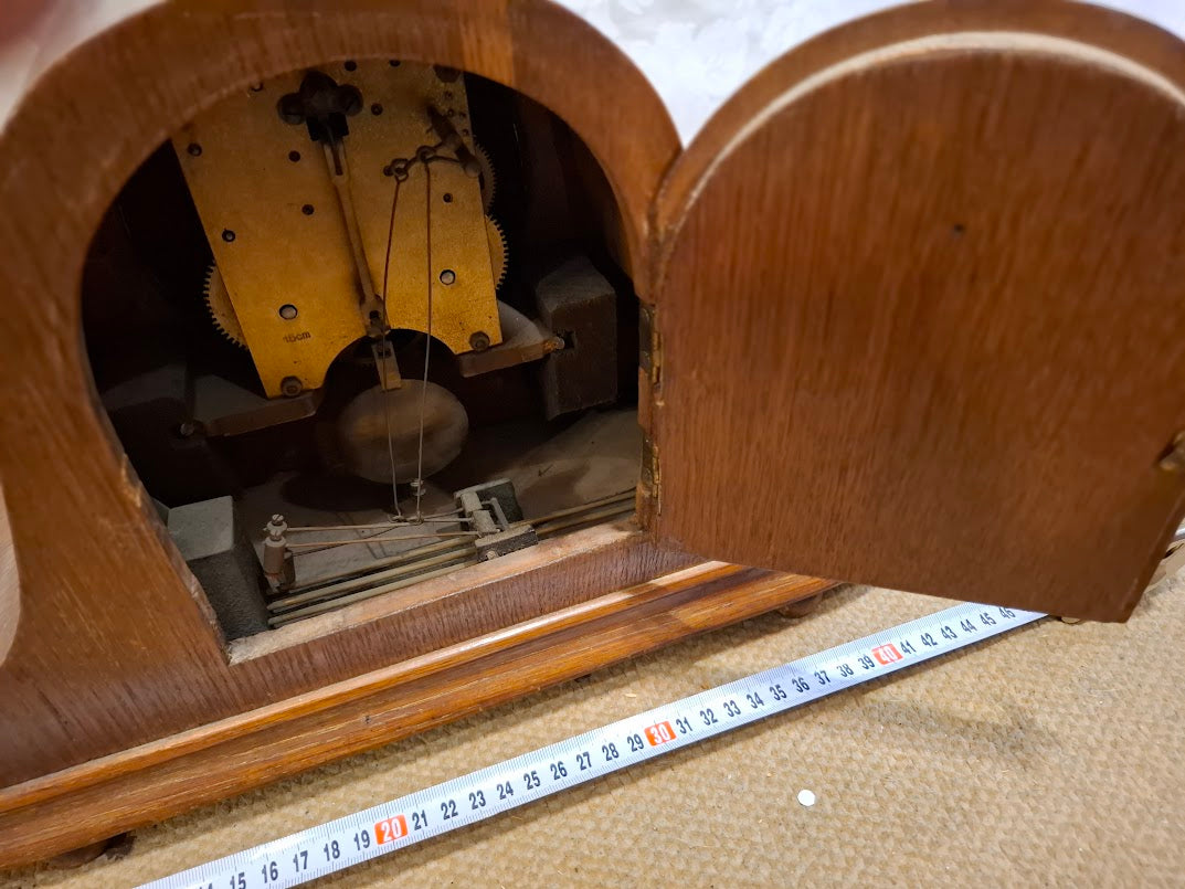 Antique wooden mechanical desk clock [CLK10376] *for Israel local market only*