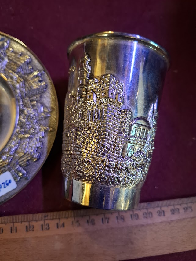 Judaica Wine Kiddush Cup with Bottom, pewter [JUD10260]