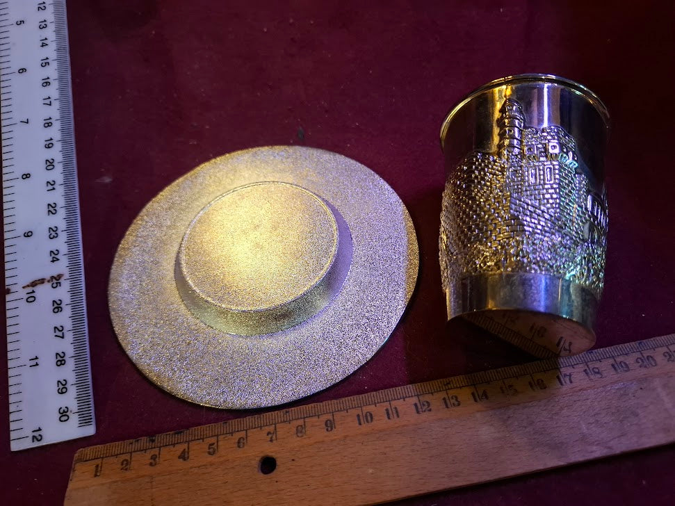 Judaica Wine Kiddush Cup with Bottom, pewter [JUD10260]