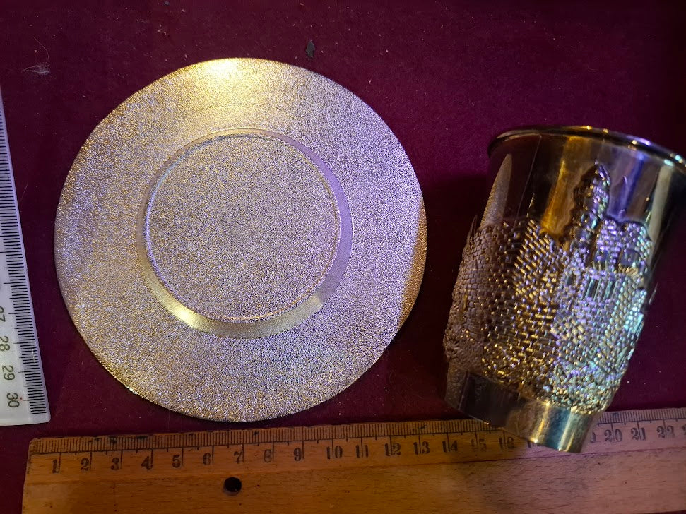 Judaica Wine Kiddush Cup with Bottom, pewter [JUD10260]
