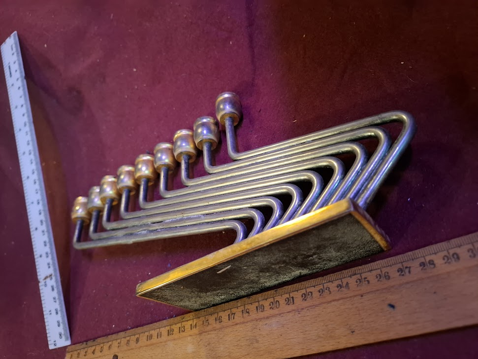 Abstrect art gold silver plated hanukkah by Karshi [JUD10263]