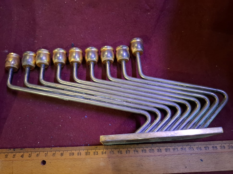 Abstrect art gold silver plated hanukkah by Karshi [JUD10263]