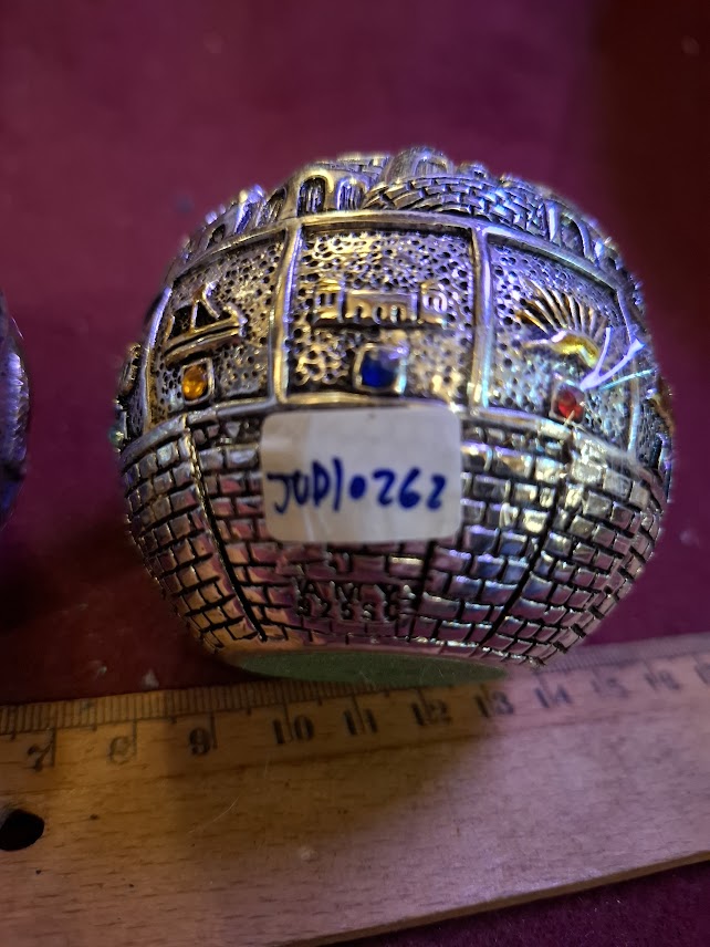Pair of Judaica Jerusalem Candlesticks Silver 925 [JUD10262]