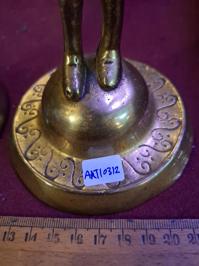 Vintage pair of brass candlesticks in the form of knights [ART10312]