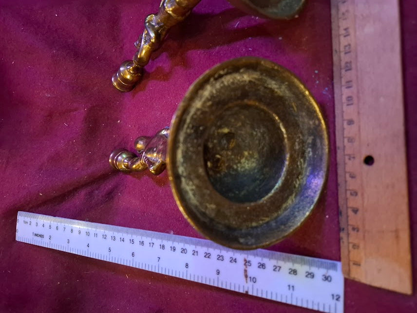 Vintage pair of brass candlesticks in the form of knights [ART10312]