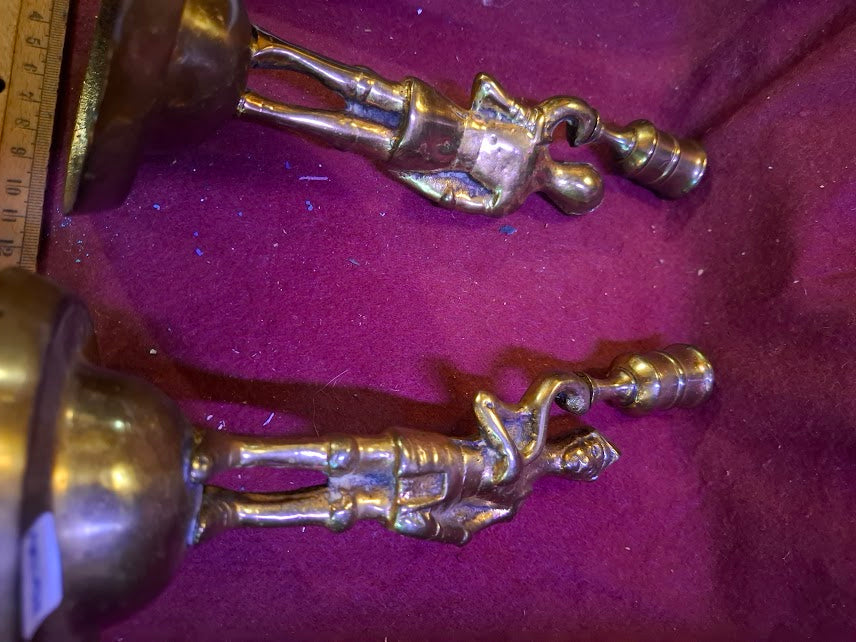 Vintage pair of brass candlesticks in the form of knights [ART10312]
