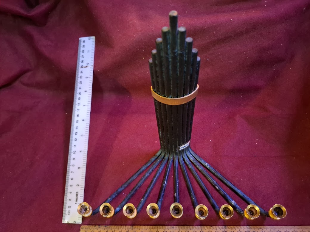 Hanukkah menorah gold silver Judaica by KARSHI [JUD10264]