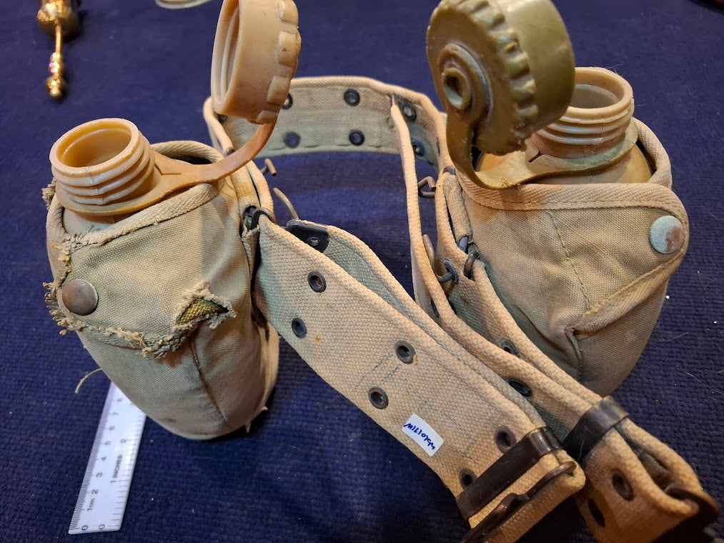 Vintage military 2 water bottle with belt [MIL10194]