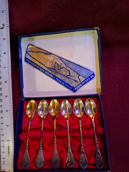 Vintage Israeli silver spoons set [ISR10350]