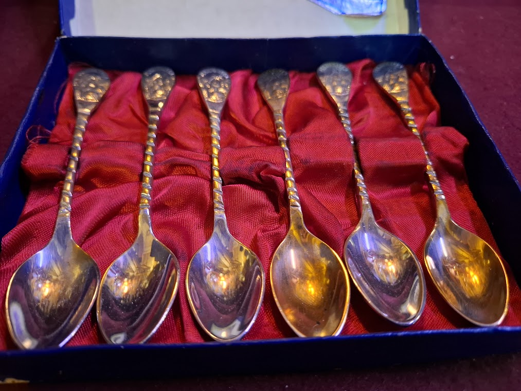 Vintage Israeli silver spoons set [ISR10350]