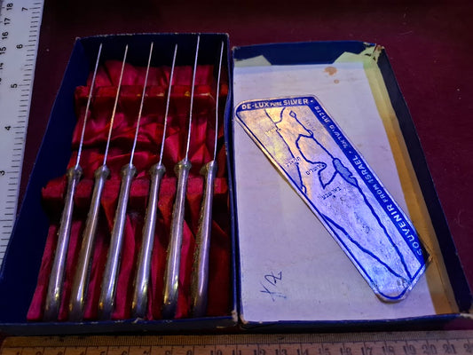 Vintage Israeli silver butter knives set [ISR10349]