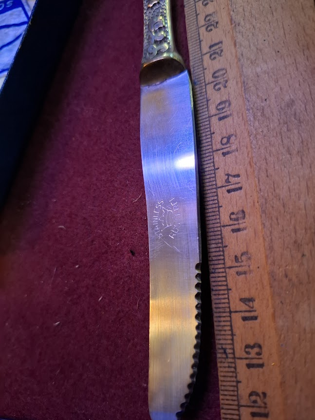 Vintage Israeli silver butter knives set [ISR10349]
