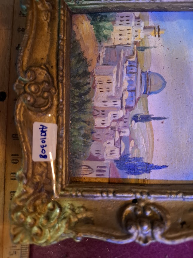 Old painting in a metal decorative frame [ART10308]
