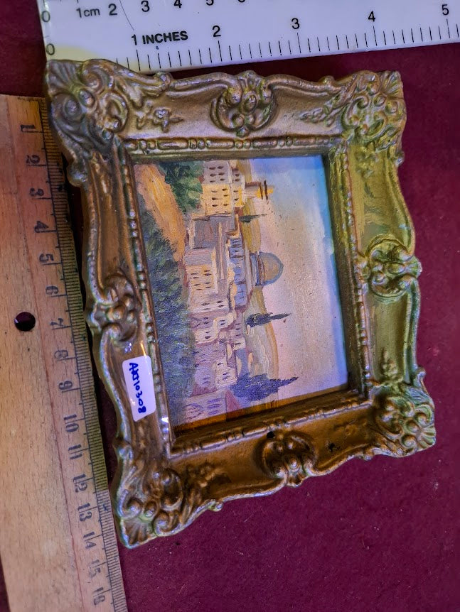 Old painting in a metal decorative frame [ART10308]
