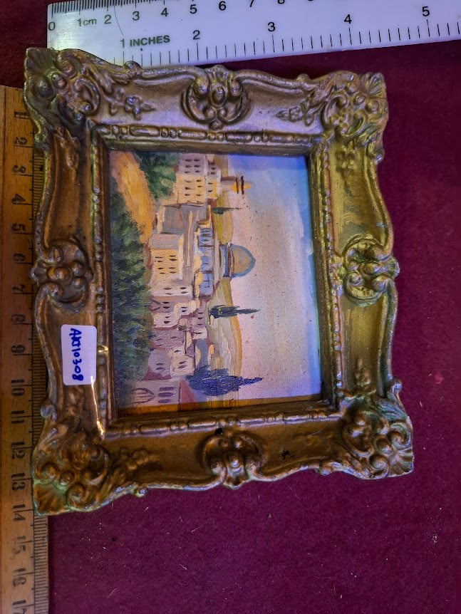 Old painting in a metal decorative frame [ART10308]