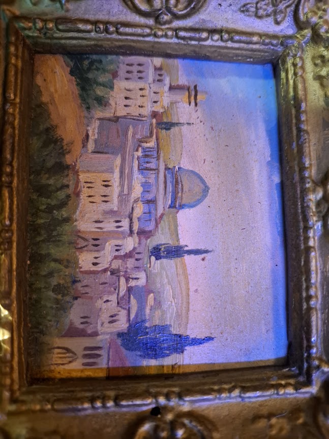 Old painting in a metal decorative frame [ART10308]
