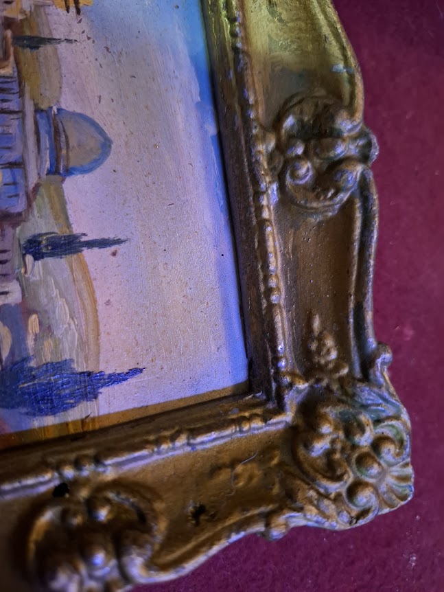 Old painting in a metal decorative frame [ART10308]