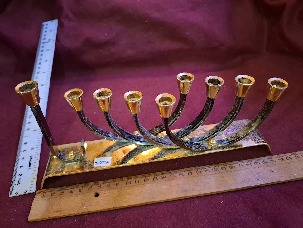 Hanukkah menorah gold silver Judaica by KARSHI [JUD10272]