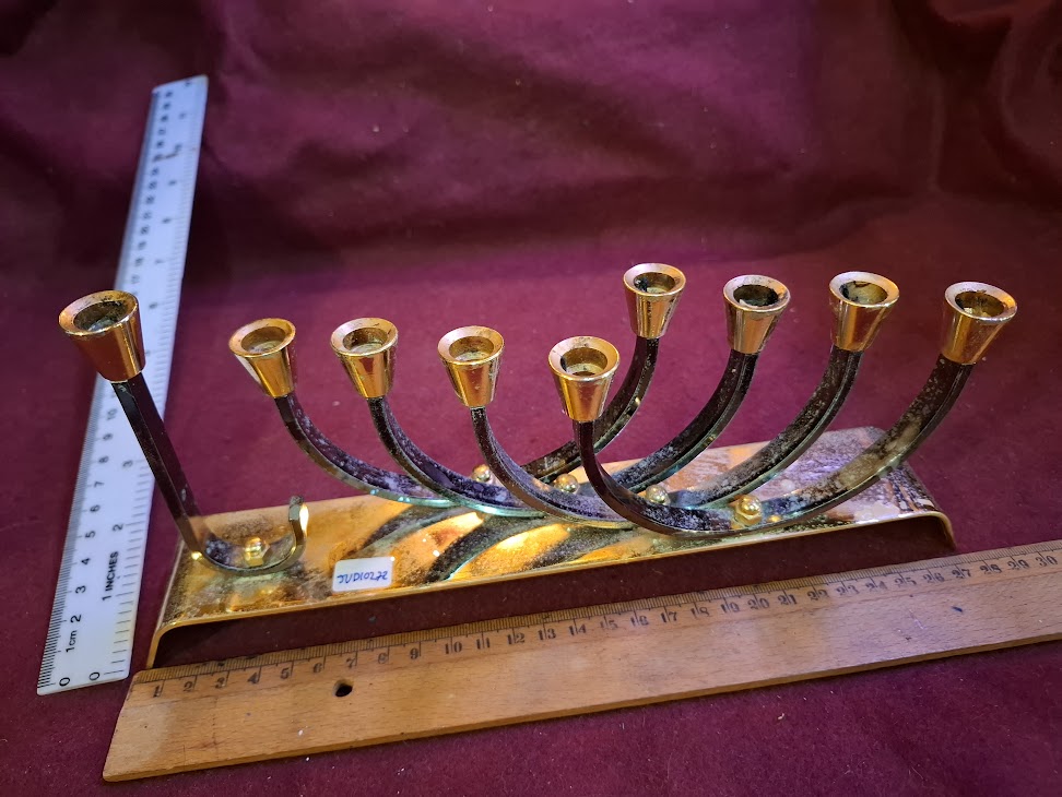 Hanukkah menorah gold silver Judaica by KARSHI [JUD10272]