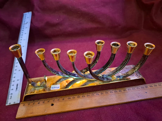 Hanukkah menorah gold silver Judaica by KARSHI [JUD10272]