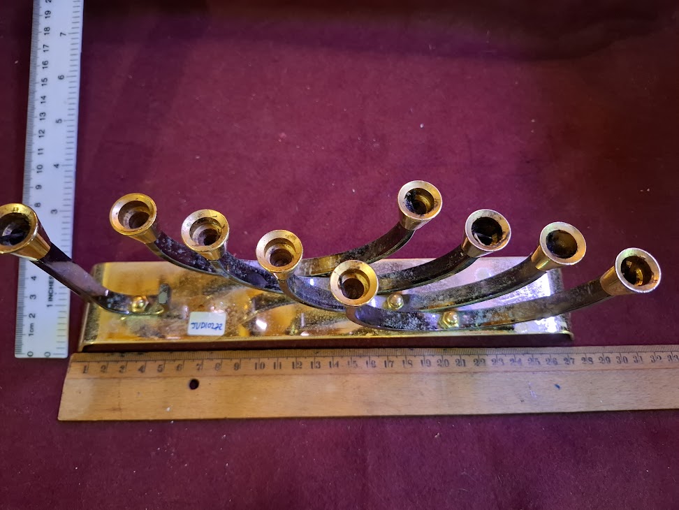Hanukkah menorah gold silver Judaica by KARSHI [JUD10272]