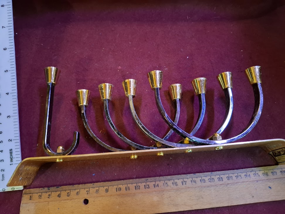 Hanukkah menorah gold silver Judaica by KARSHI [JUD10272]