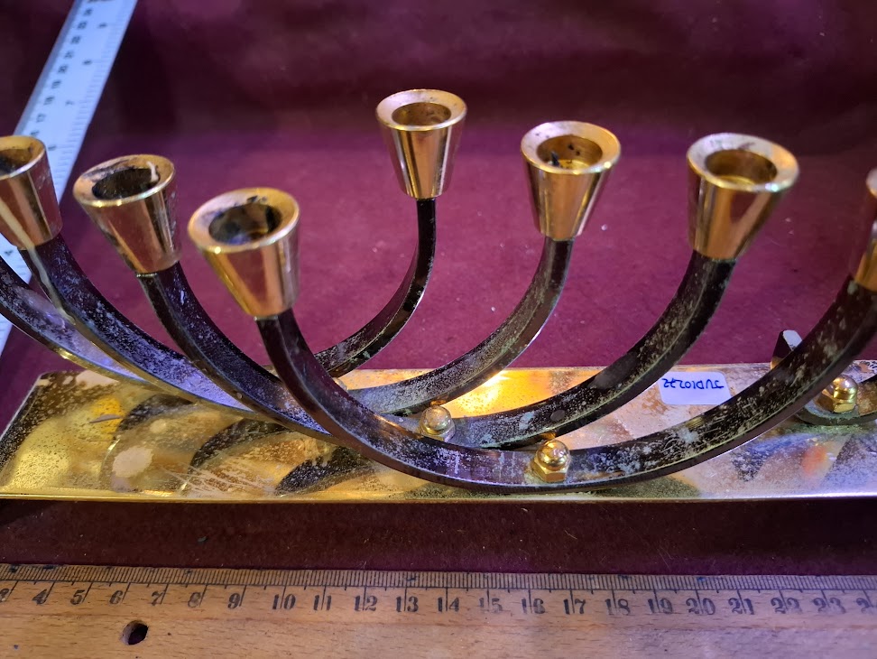 Hanukkah menorah gold silver Judaica by KARSHI [JUD10272]