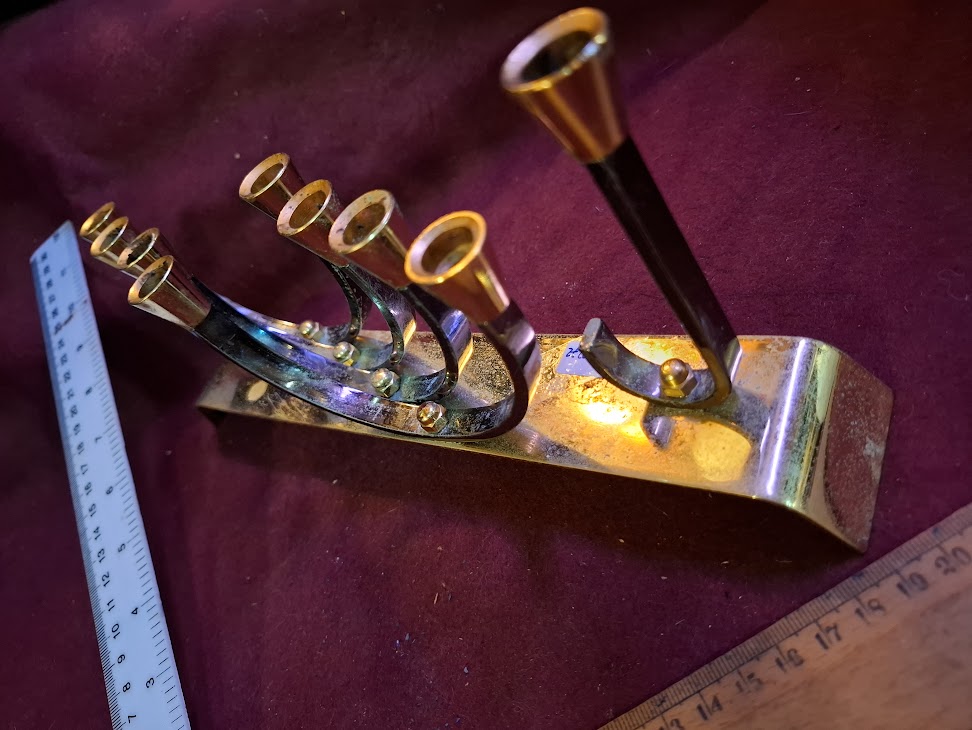 Hanukkah menorah gold silver Judaica by KARSHI [JUD10272]
