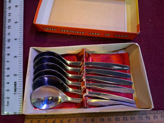Vintage Israeli stainless steel spoons set [ISR10352]