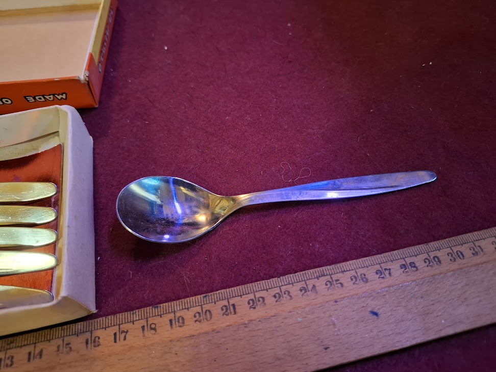 Vintage Israeli stainless steel spoons set [ISR10352]