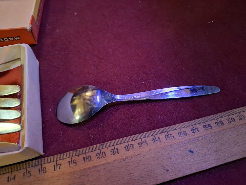 Vintage Israeli stainless steel spoons set [ISR10352]