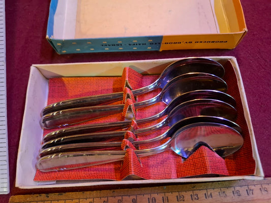Vintage Israeli stainless steel spoons set [ISR10353]