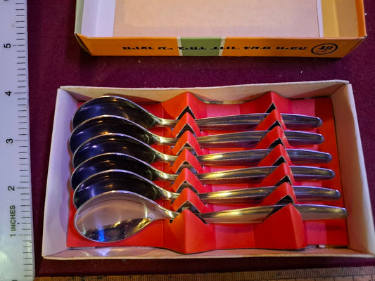 Vintage Israeli stainless steel spoons set [ISR10354]