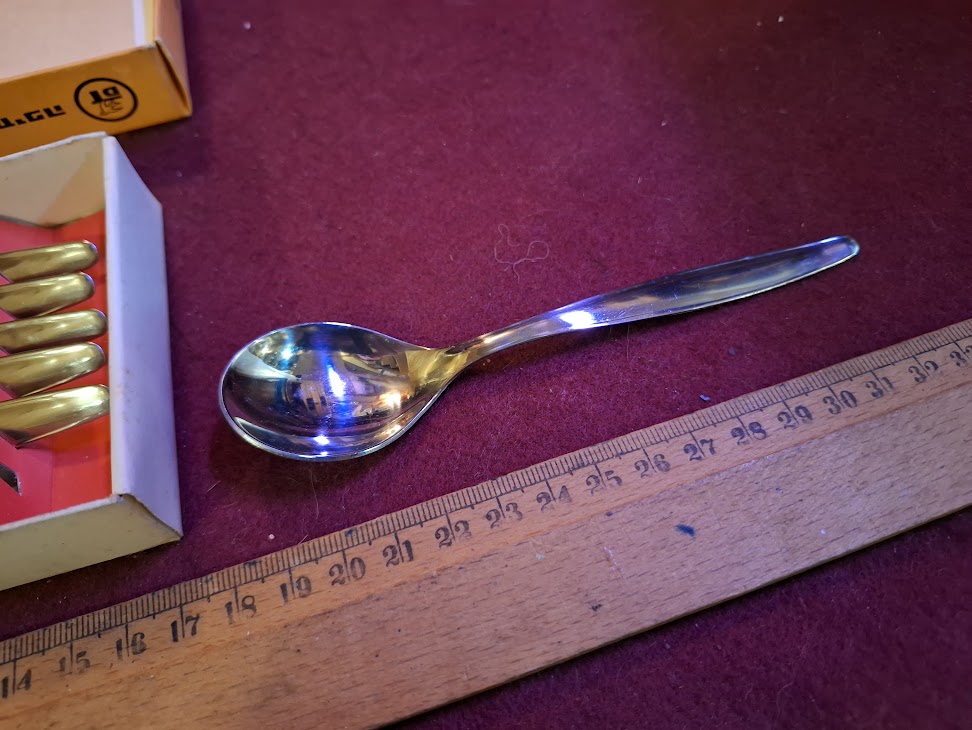 Vintage Israeli stainless steel spoons set [ISR10354]