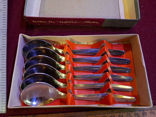 Vintage Israeli stainless steel spoons set [ISR10355]