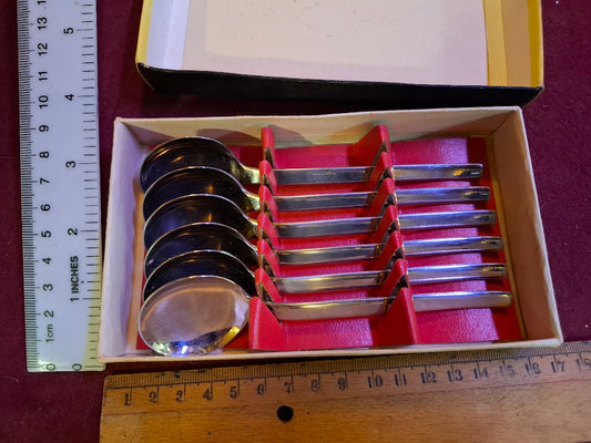 Vintage Israeli stainless steel spoons set [ISR10356]