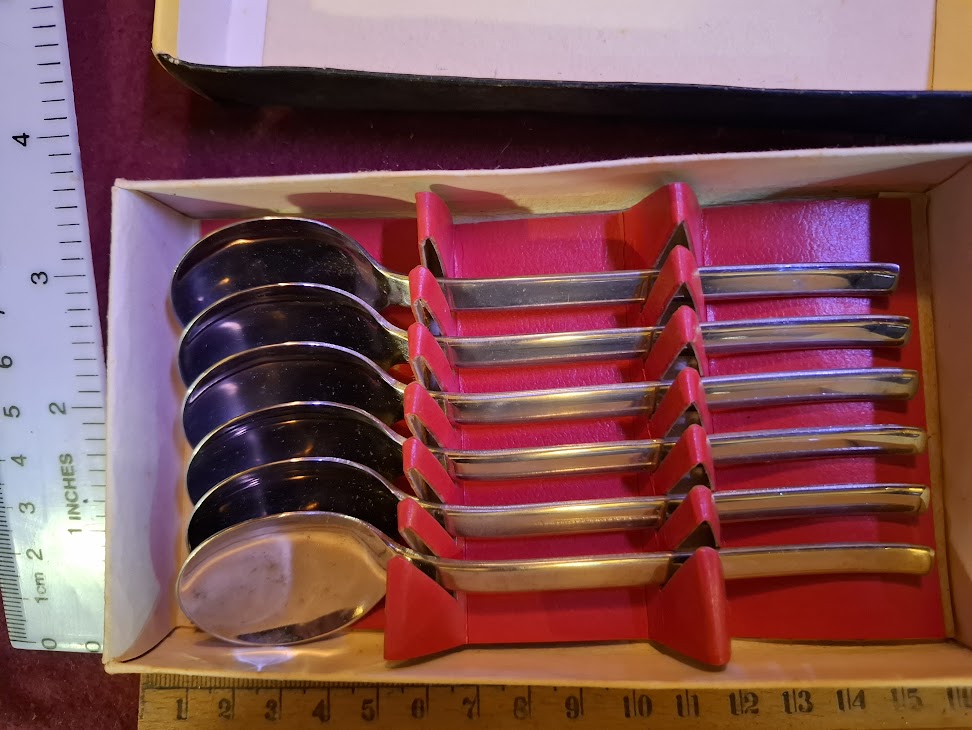 Vintage Israeli stainless steel spoons set [ISR10356]