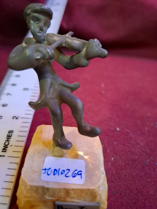 Judaica silver fiddler sculpture by Ben-Zion [JUD10269]
