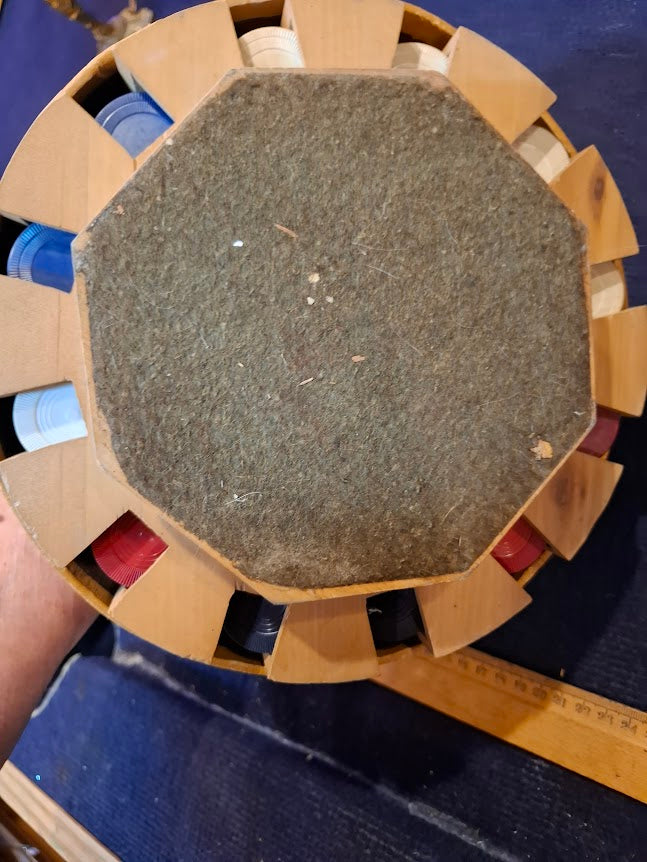 Vintage wood Poker chips carousel - Rare [GAM10394]