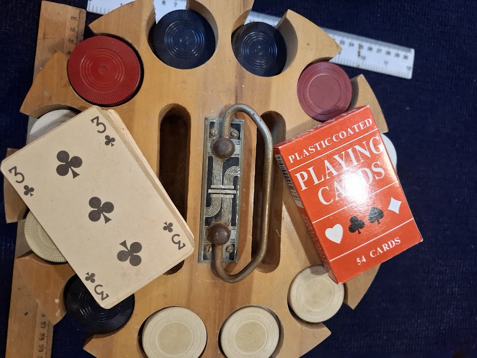 Vintage wood Poker chips carousel - Rare [GAM10394]